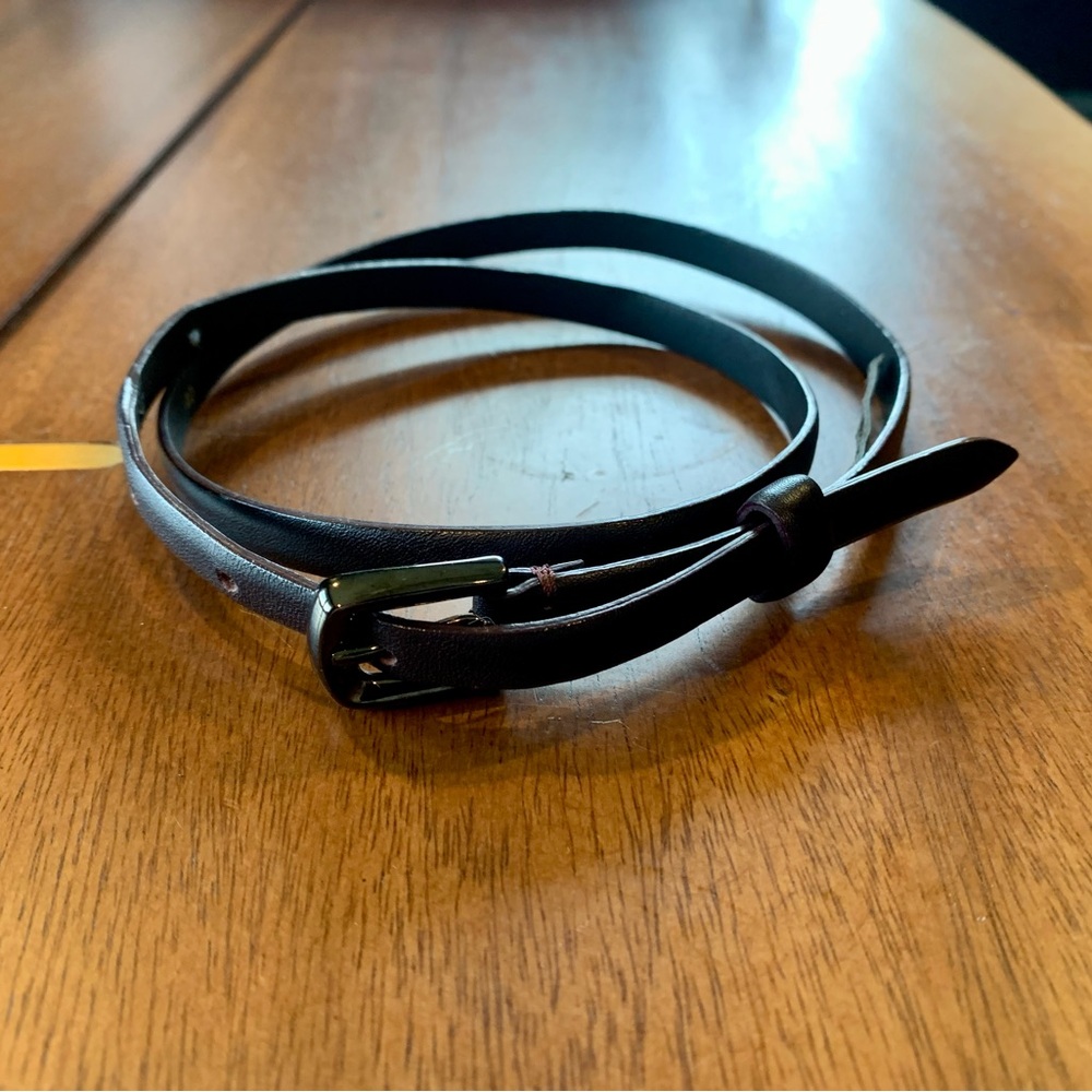 MaxMara Dark Brown Leather .5 Inch Belt sz 40 - Picture 3 of 3
